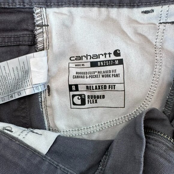 Carhartt Pants Men's 30x30 Gray Rugged Flex Relaxed Fit Canvas Work BN2517-M - Picture 5 of 9